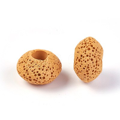 Natural Lava Rock European Beads G-I220-H08-1