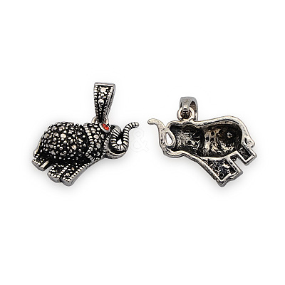 Brass Rhinestone Animal Pendants KK-J186-65AS-NF-1