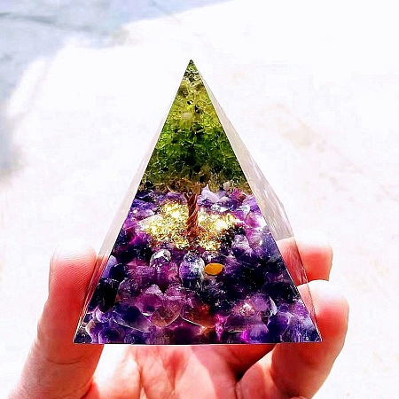 Orgonite Pyramid Resin Energy Generators DJEW-PW0012-018C-1