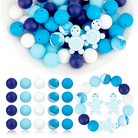 AHADERMAKER 6 Style Silicone Beads SIL-GA0001-04-1