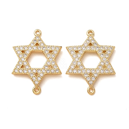 Brass Micro Pave Clear Cubic Zirconia Connector Charms CU-CBA4579-20G-1