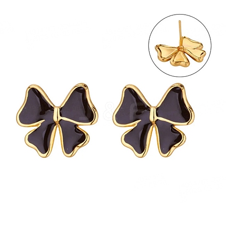 Valentine's Day 304 Stainless Steel Stud Earrings EJEW-D357-01C-G-1