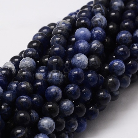 Natural Sodalite Round Beads Strands G-E329-4mm-39-1