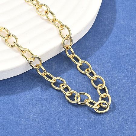 Brass Cable Chain Necklaces NJEW-H206-15G-1