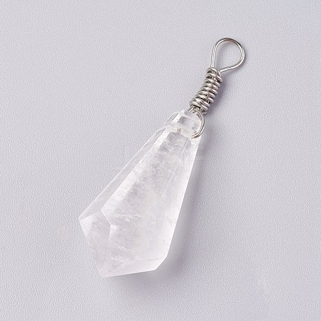 Quartz Crystal Pendants G-I220-E08-1