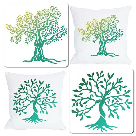2Pcs 2 Styles Plastic Drawing Painting Stencils Templates DIY-GF0006-01A-1