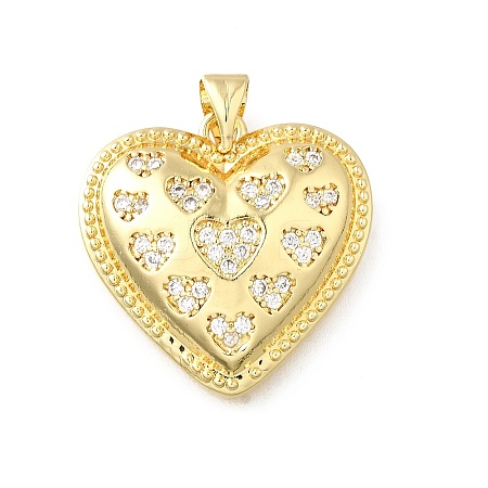 Brass Micro Pave Cubic Zirconia Pendants KK-Q066-18B-G-1
