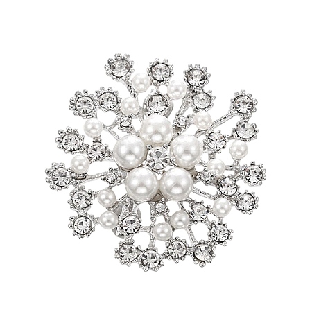 Flower Alloy Rhinestone Brooches for Women DJ-PW-WGD2C4F-01-1