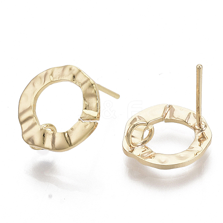 Brass Stud Earring Findings X-KK-T056-01G-NF-1