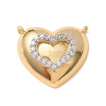 Valentine's Day Brass Micro Pave Clear Cubic Zirconia Pendants KK-C264-16B-G-1