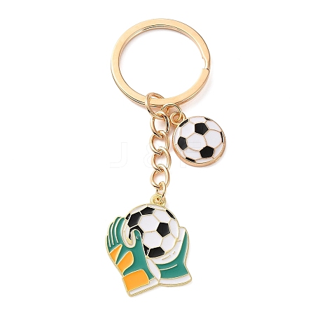 Football Theme Alloy & Enamel Keychains AL-A001-01C-G-1