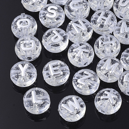 Plating Transparent Acrylic Beads MACR-T032-03G-1