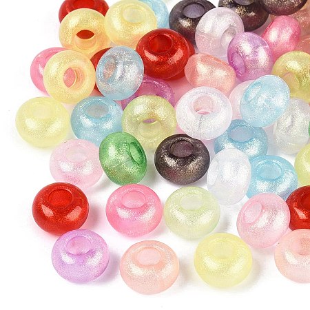 Transparent Acrylic European Beads OACR-Q200-18-1