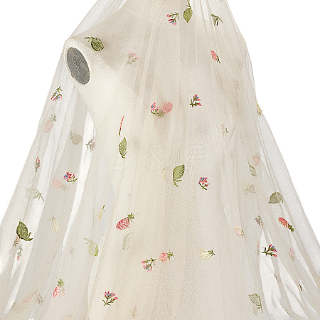 Fruit Polyester Embroidery Mesh Fabric KK-WH0558-10B-1
