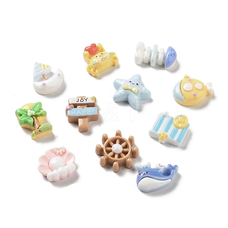 Beach Theme Opaque Resin Decoden Cabochons RESI-K035-02-1