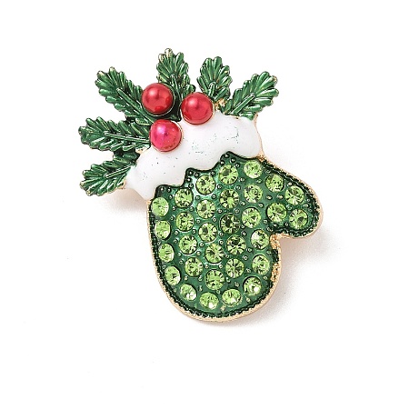 Christmas Alloy Rhinestone Brooch for Backpack Clothes JEWB-I045-01KCG-02-1