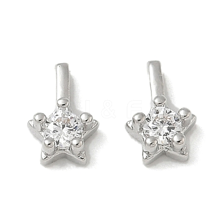 Brass Pave Clear Cubic Zirconia Charms CU-CBA9FFD-11P-05-1