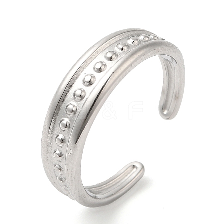 Non-Tarnish 304 Stainless Steel Spot Open Cuff Ring for Women RJEW-I098-33P-1