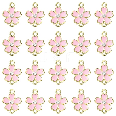 20Pcs Alloy Enamel 5-Petal Flower Connector Charms FIND-YW0009-33A-1