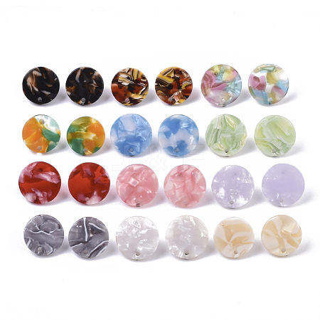 Cellulose Acetate(Resin) Stud Earring Findings KY-R022-020-1