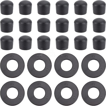 CHGCRAFT 20Pcs Flat Round ABS Plastic Washers FIND-CA00004-79-1