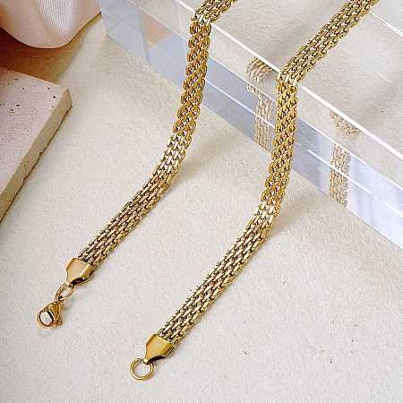 6mm Stainless Steel Mesh Chain Necklaces HJ0053-1-1