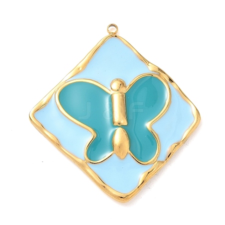 304 Stainless Steel Pendants STAS-H483-43G-01-1