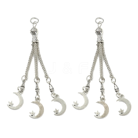 Tibetan Style Alloy Feather Tassel Big Pendants LS-FIND-YW0003-92C-1