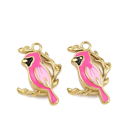 304 Stainless Steel Enamel Pendants STAS-P415-07G-02-1