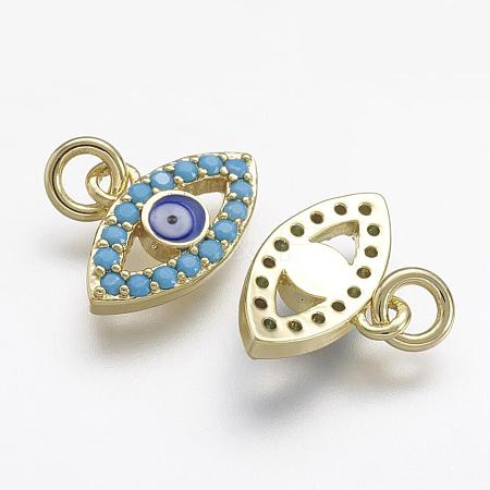 Brass Micro Pave Cubic Zirconia Charms ZIRC-F041-02G-1