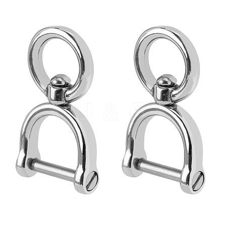 SUPERFINDINGS 2Pcs 304 Stainless Steel Keychain Clasps FIND-FH0005-19B-1