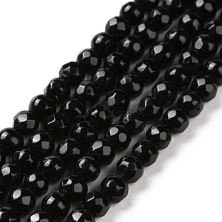 Natural Black Onyx Beads Strands G-E203-01-1