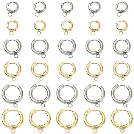 16Pcs 201 Stainless Steel Huggie Hoop Earring Findings STAS-FS0002-27A-1