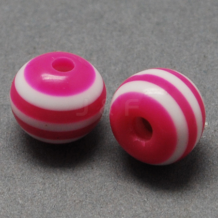 Round Striped Resin Beads LS-X-RESI-R158-8mm-08-1