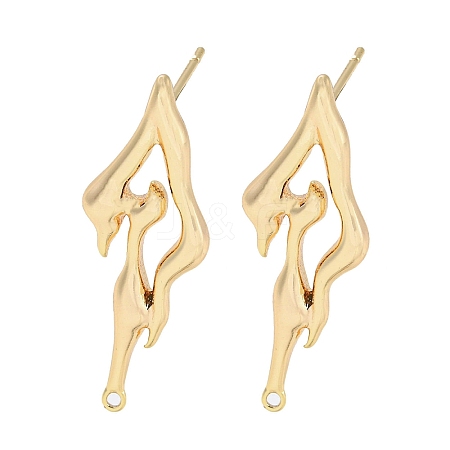 Brass Stud Earrings Findings KK-K351-19G-1