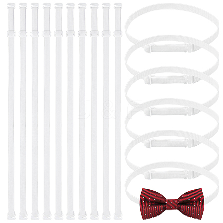 BENECREAT 16Pcs Adjustable Polyester Elastic Bow Tie Extender Bands FIND-BC0005-75B-01-1