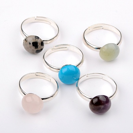 Natural Gemstone Rings RJEW-JR00105-1