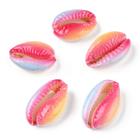 Printed Cowrie Shell Beads SSHEL-ZX006-06B-1
