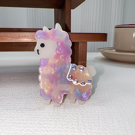 Cute Alpaca Cellulose Acetate Claw Hair Clips PW-WG704FA-04-1