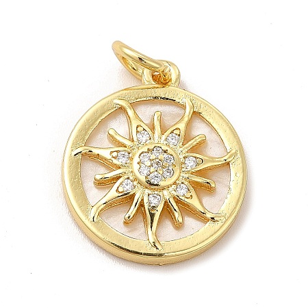 Rack Plating Brass & Cubic Zirconia Pendants KK-G459-02G-02-1