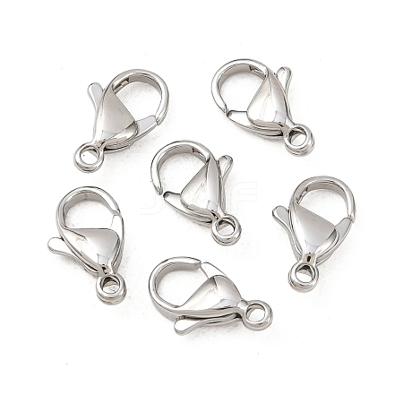 Tarnish Resistant 316 Surgical Stainless Steel Lobster Claw Clasps X-STAS-316-FL12A-1