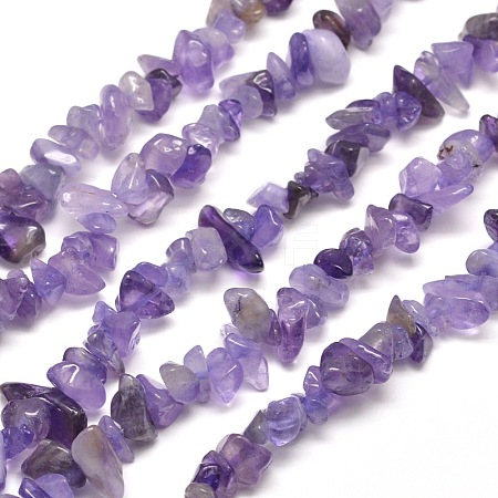 1 Strand Natural Amethyst Chip Bead Strands G-DJ0001-04-1