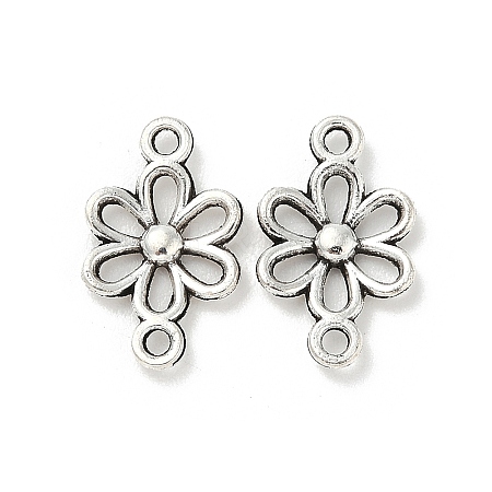 Tibetan Style Alloy Hollow Flower Connector Charms TIBE-S324-10AS-1