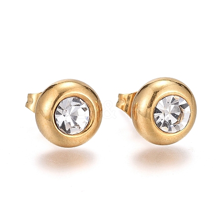 Ion Plating(IP) 304 Stainless Steel Stud Earrings X-EJEW-L251-A01-G-1