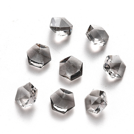 Hexagon Transparent Glass Cabochons MRMJ-T009-151-1