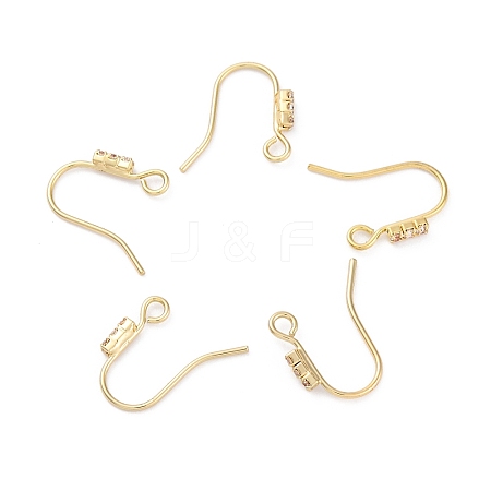 Brass Micro Pave Clear Cubic Zirconia Earring Hooks LS-KK-Z084-10G-1