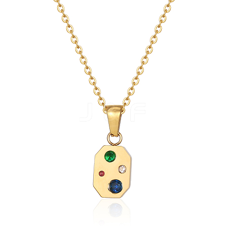 Square Necklace with Sparkling Diamond Pendant Necklaces YB1212-1-1