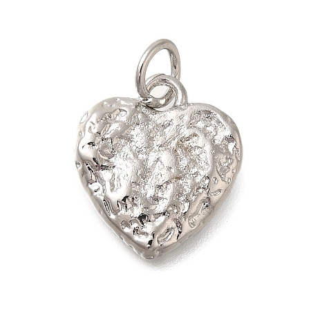 Texture Heart Rack Plating Brass Pendants Charms KK-I716-10P-1