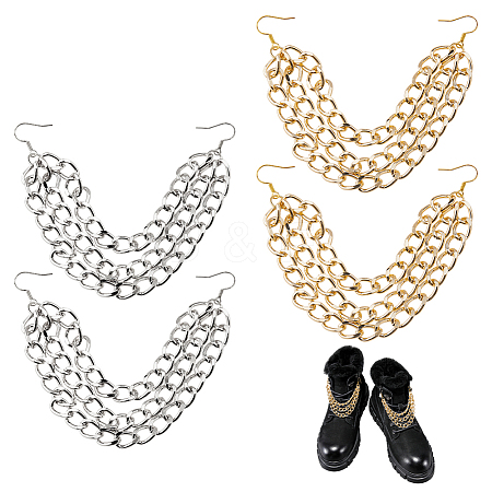 4Pcs 2 Colors Aluminium Boot Strap Chains HJEW-HS00038-1