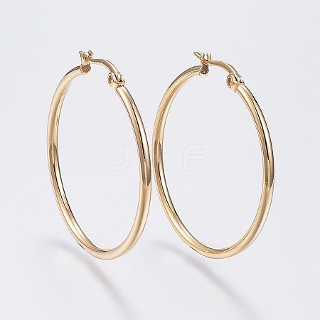 304 Stainless Steel Hoop Earrings X-EJEW-F105-08G-1